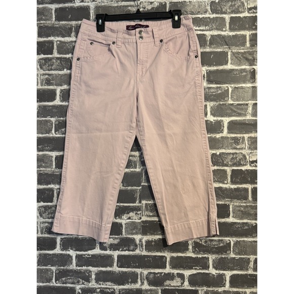 Gloria Vanderbilt Pants - Gloria Vanderbilt Pink Cropped Pants Capri Stretch Cotton 10
